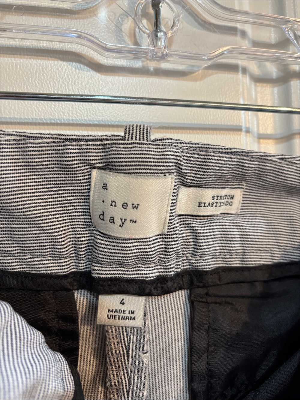 a.new day Black & White Pinstripe Trousers